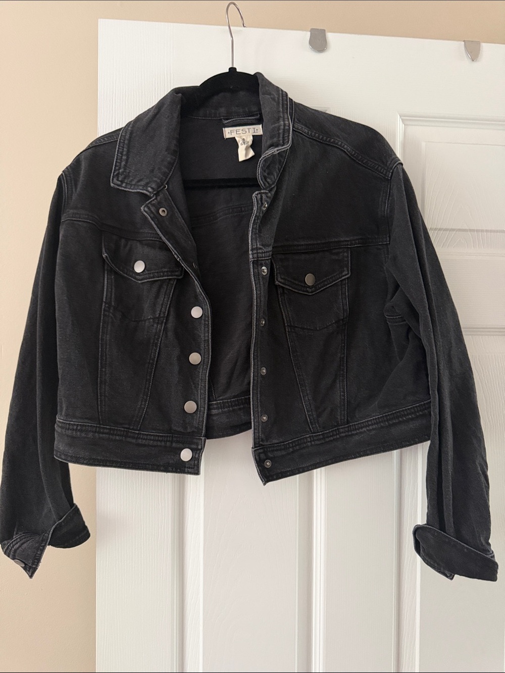 torrid Black Cropped Denim Jacket